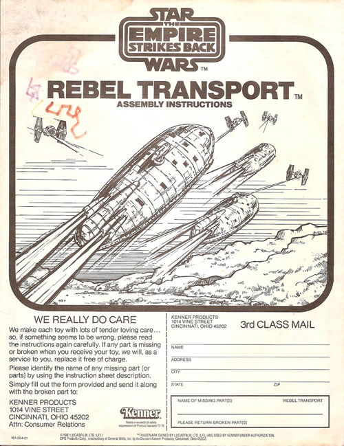 Rebel Transport Assembly Instructions